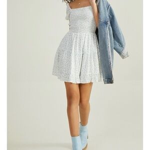 NEW Altar’d State Blue Floral Mini Dress Size Medium NWT